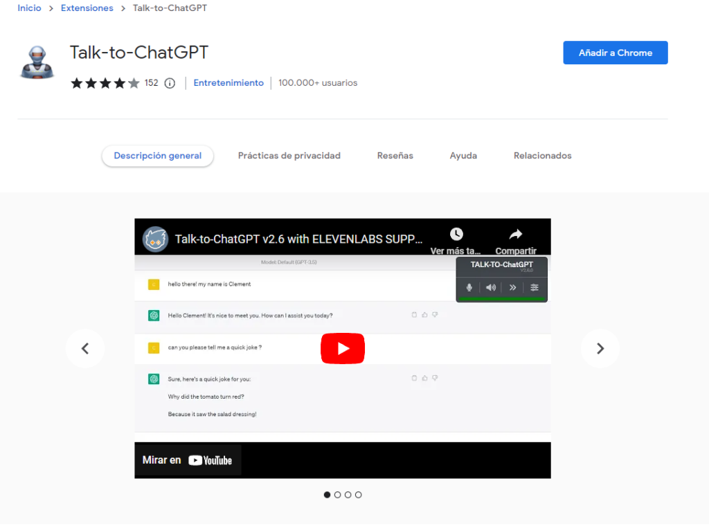 Cómo instalar la extensión "Talk-to-ChatGPT" en tu navegador